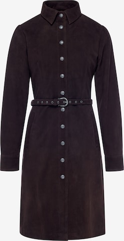Robe-chemise DreiMaster PREMIUM en marron : devant