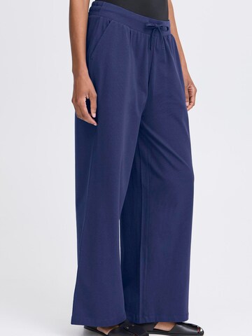 b.young Wide leg Broek 'BYPandinna' in Blauw: voorkant