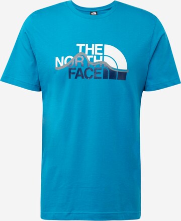 THE NORTH FACE Majica 'MOUNTAIN LINE' | modra barva: sprednja stran