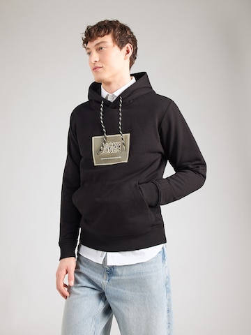 Felpa 'JJRAIN' di JACK & JONES in nero: frontale