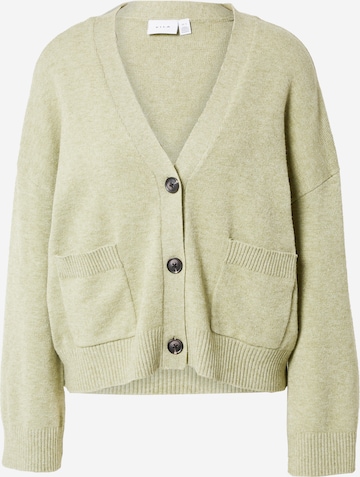 VILA Knit cardigan in Green: front