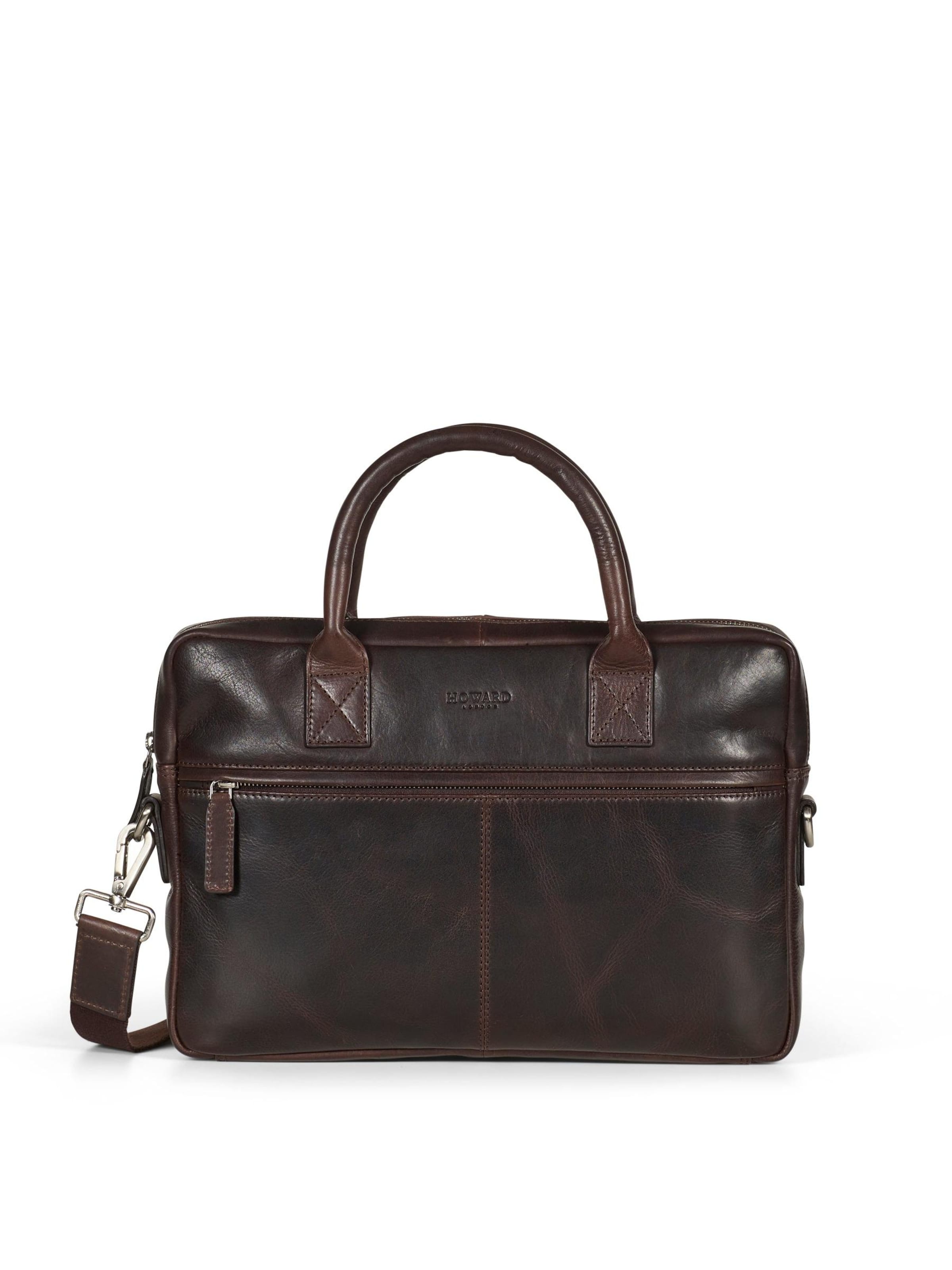 Sac d’ordinateur portable Howard London en marron : devant