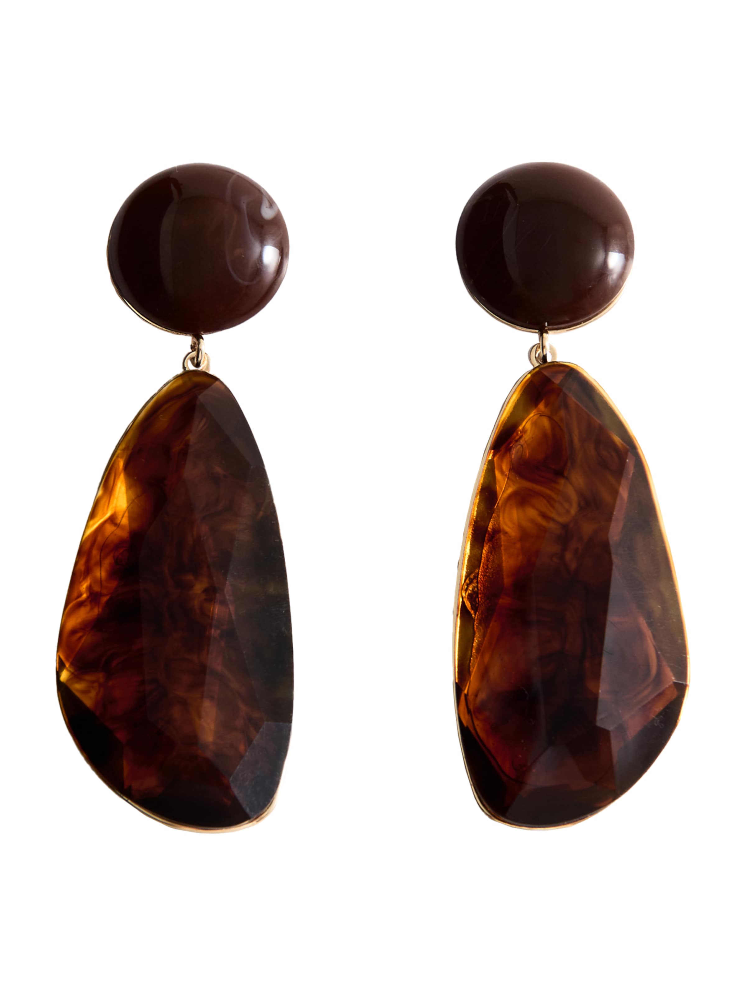 Boucles d'oreilles 'NEKANE' MANGO en marron : devant