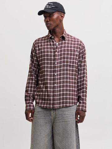 JACK & JONES - Camisa 'JORFREDERIKSBERG' em castanho: frente