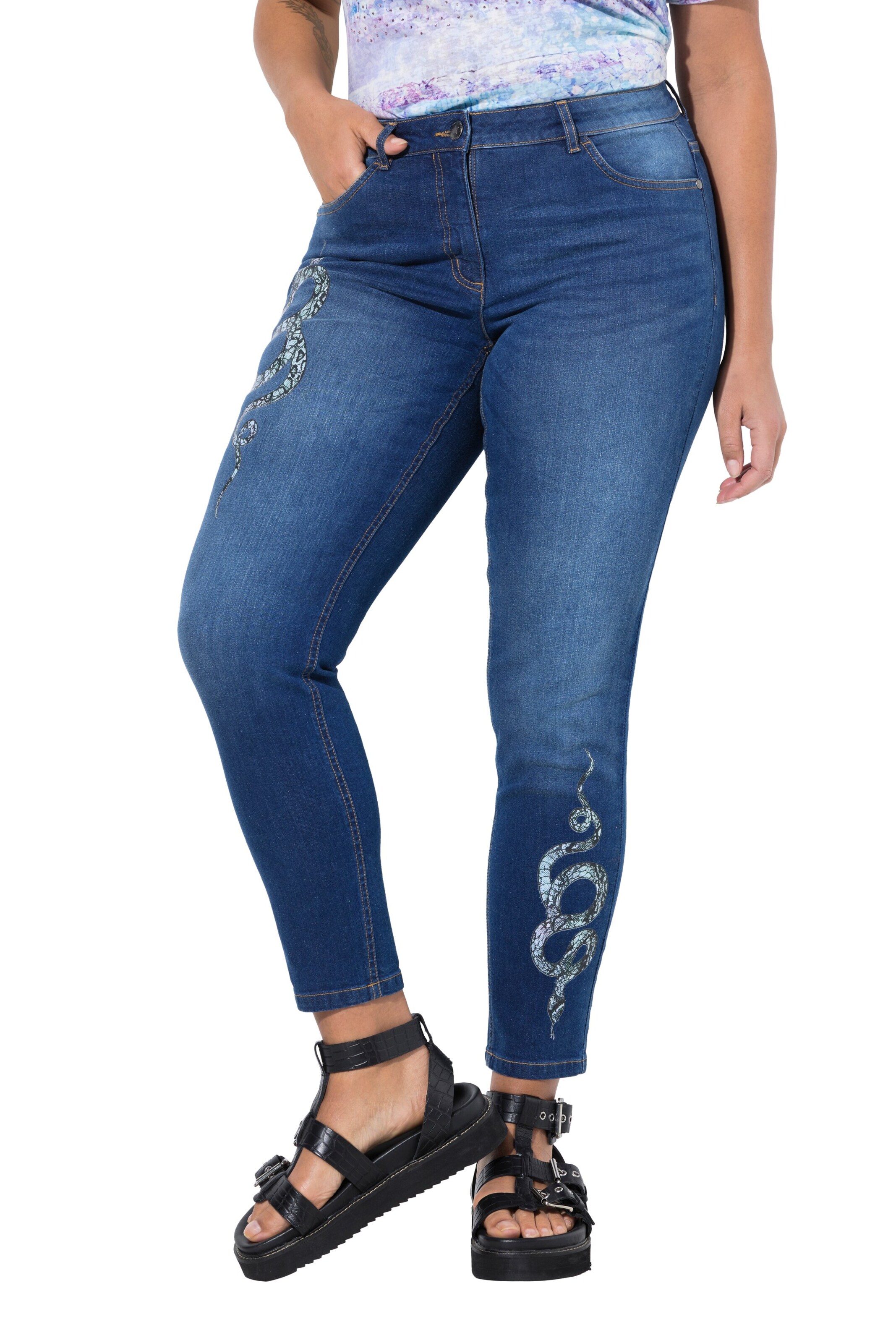 Angel of Style Slimfit Jeans in Blauw: voorkant