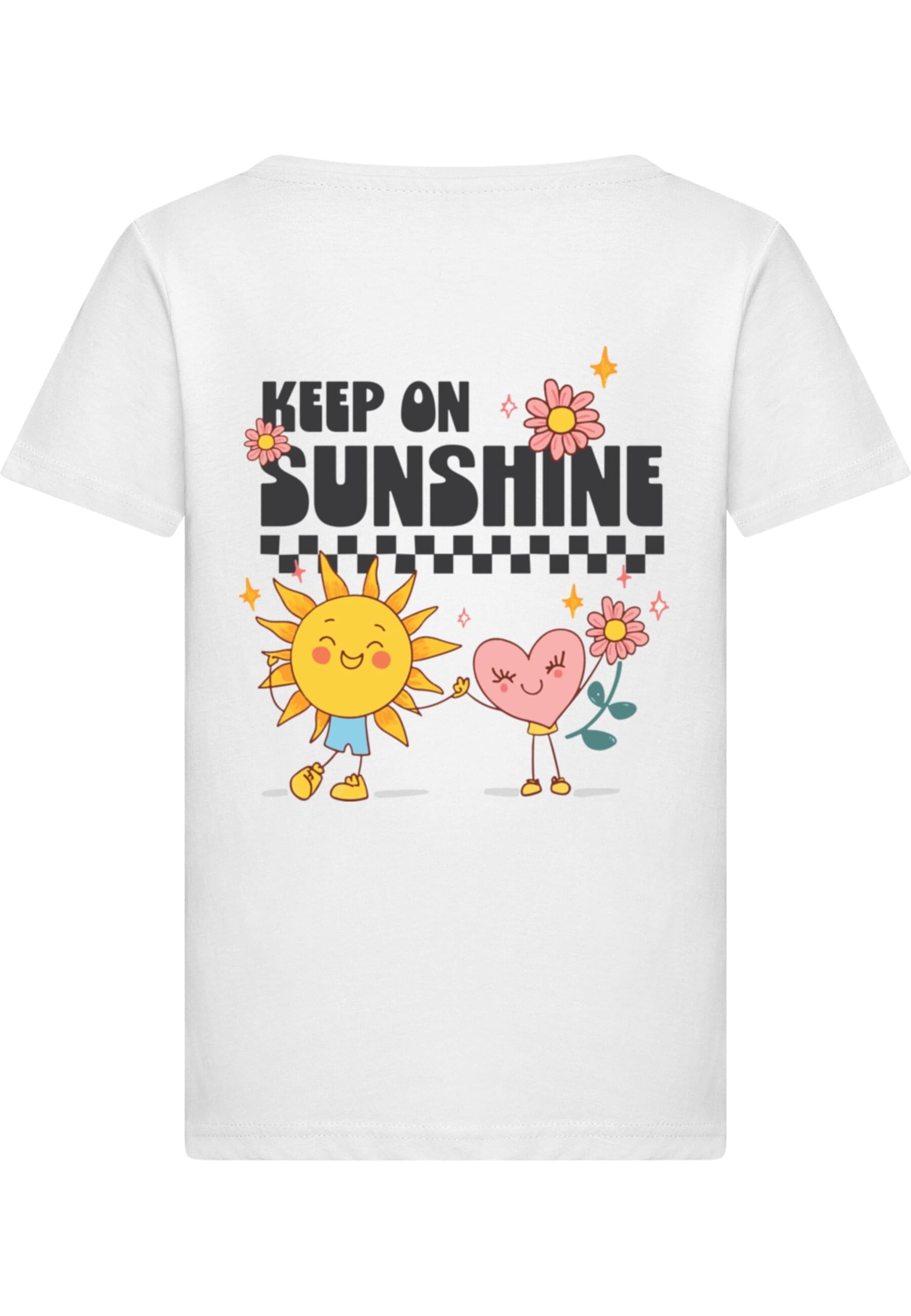 T-Shirt 'Keep On Sunshine' Merchcode en blanc