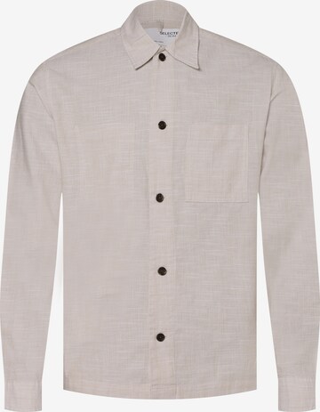 SELECTED HOMME Regular fit Button Up Shirt 'Luka' in Beige: front