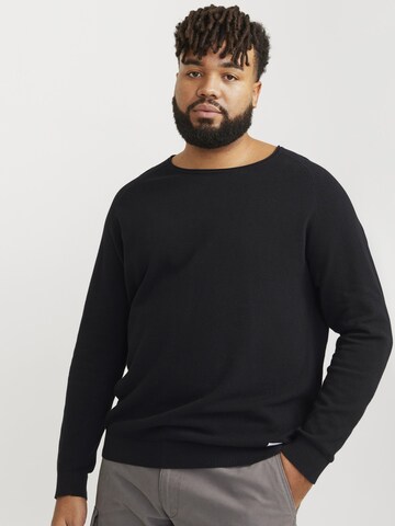 Jack & Jones Plus Sweater 'JJEHILL' in Black