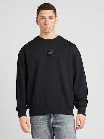 Sweat-shirt 'Soleri 10' BOSS en noir : devant