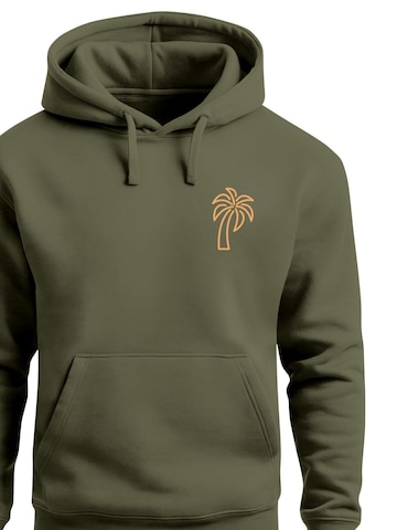 Neverless Sweatshirt 'Palm Lineart Logo' in Green