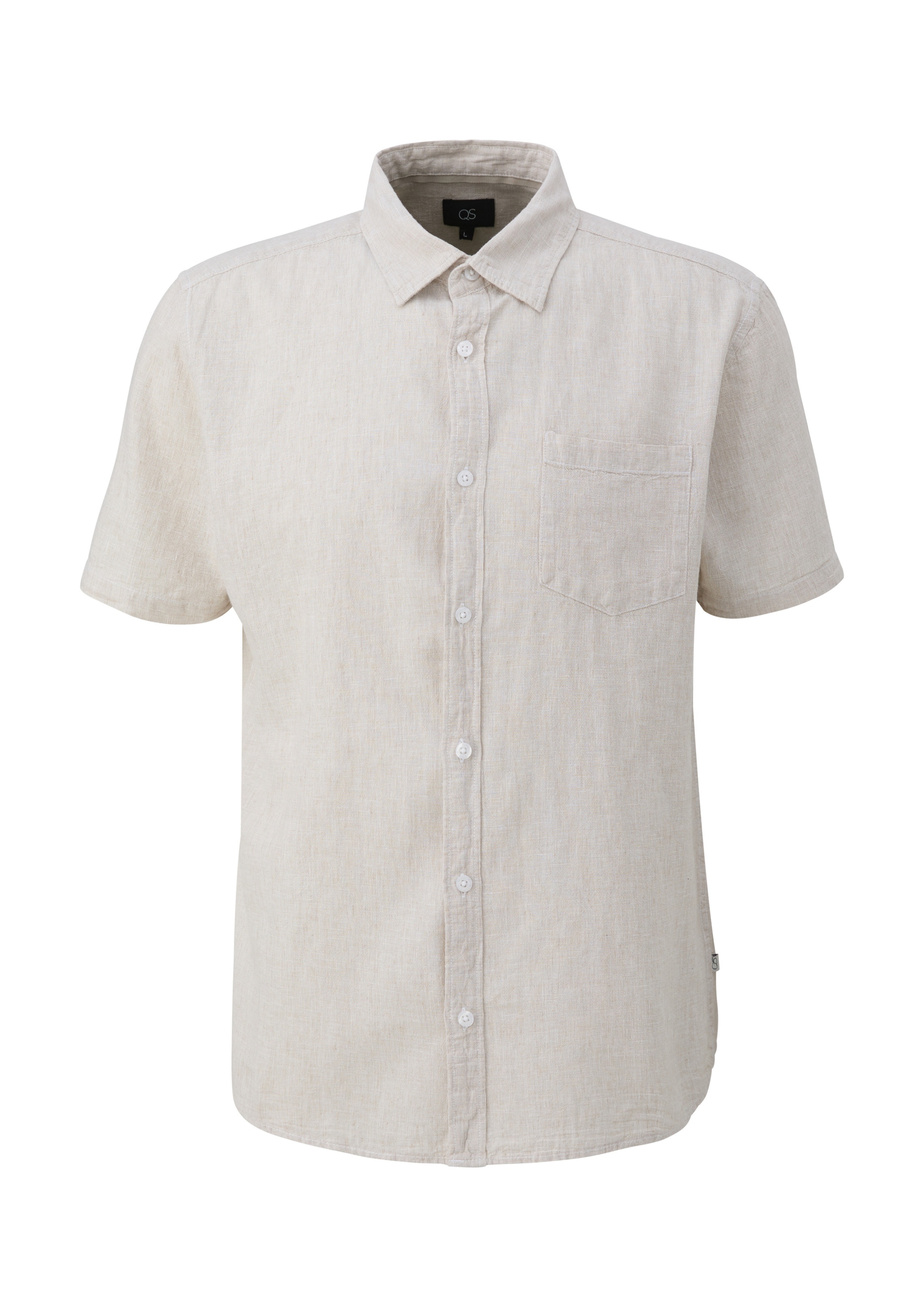 QS Slim fit Button Up Shirt in Beige: front