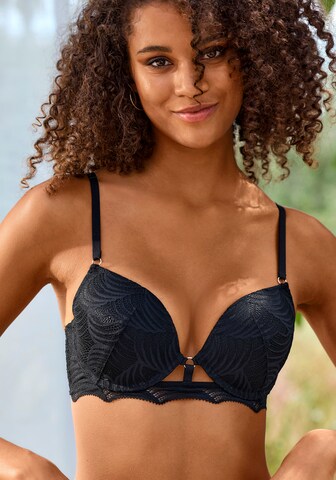 LASCANA Push-up Bra in Black: front