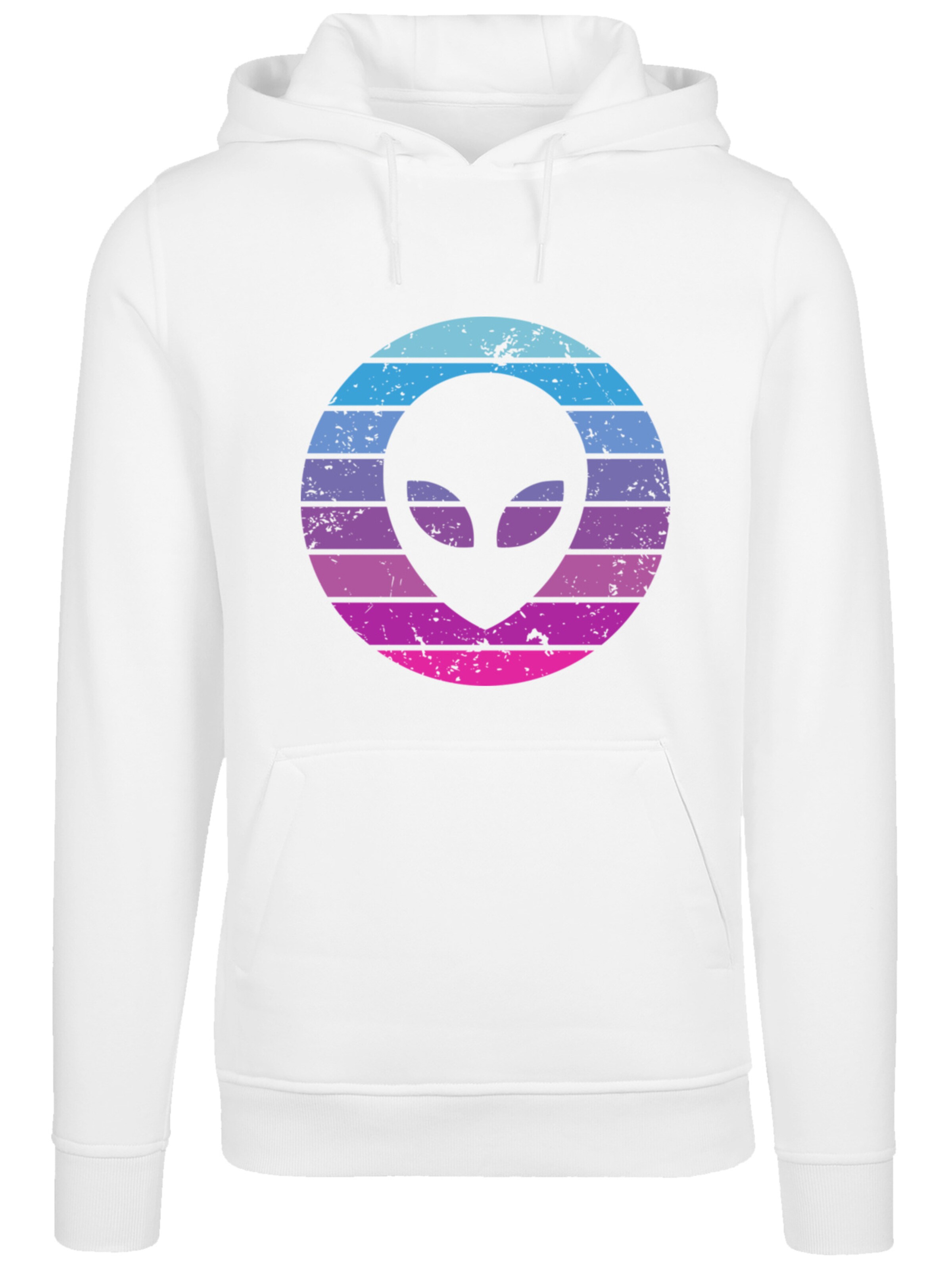 F4NT4STIC Sweatshirt 'Alien Kopf' in Weiß: Vorderseite