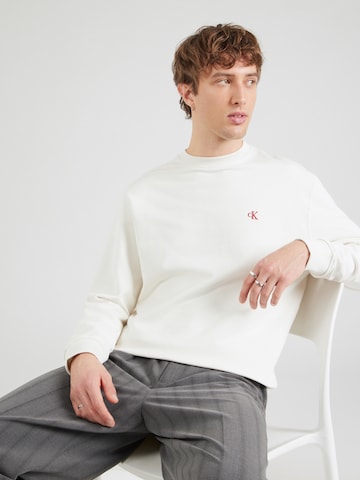balts Calvin Klein Jeans Sportisks džemperis: no priekšpuses