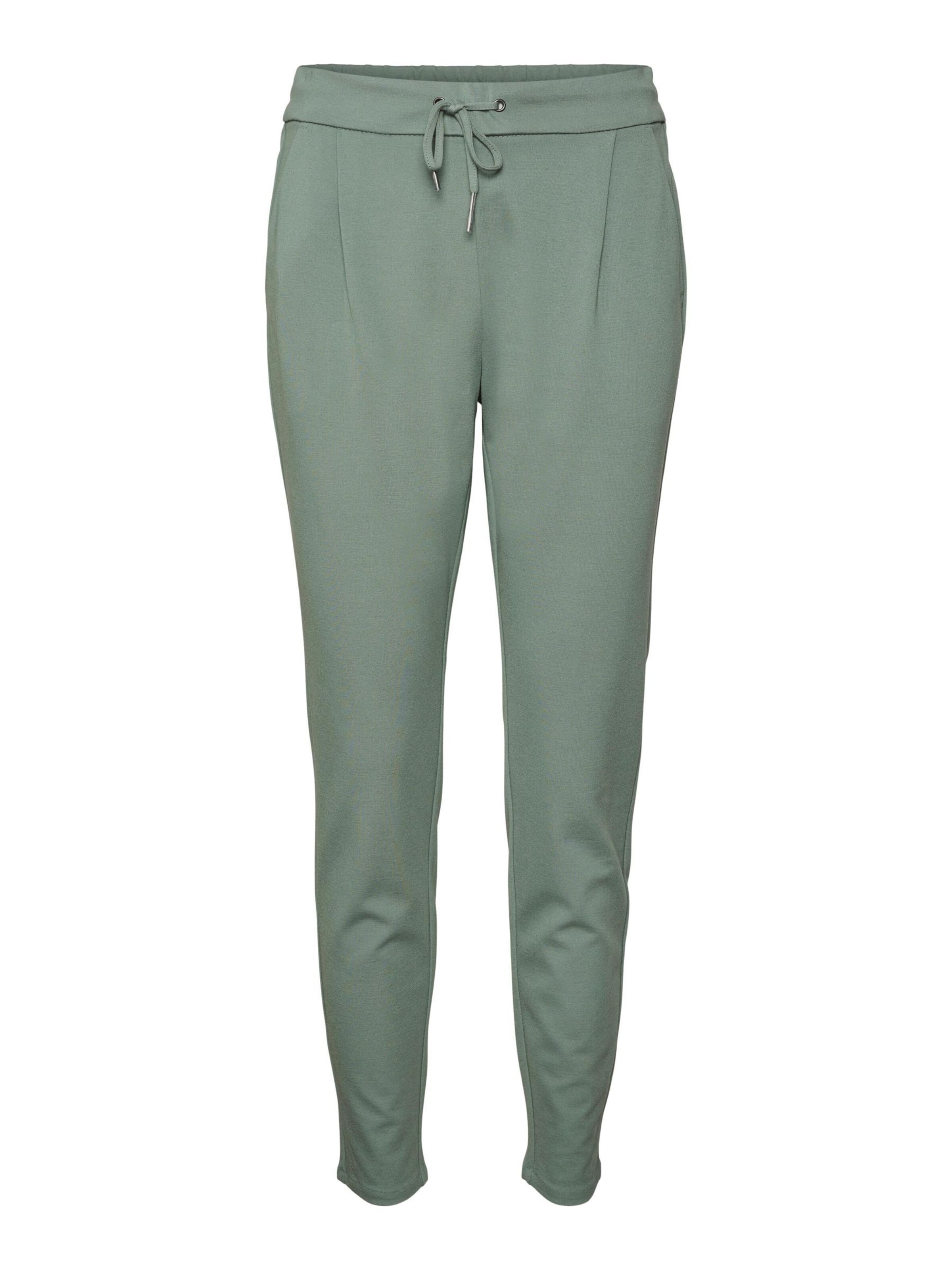 VERO MODA Loosefit Bukser med lægfolder 'EVA' i grøn: forside