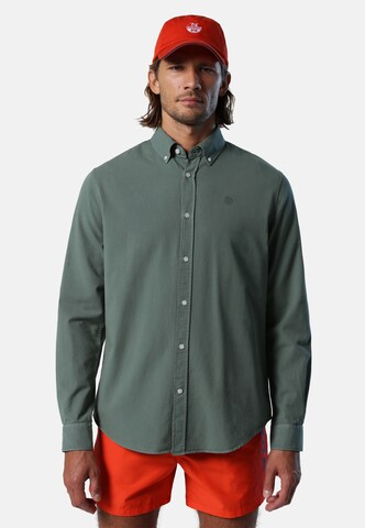 North Sails Shirt 'Gabardine' in Groen: voorkant