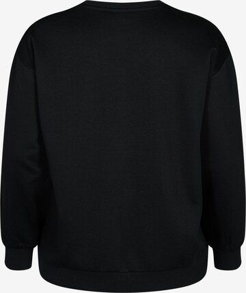 Zizzi Sweatshirt 'CASARA' in Schwarz