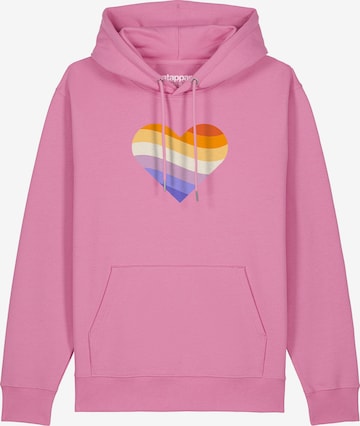 Sweat-shirt ' Rainbow Heart ' Watapparel en rose : devant