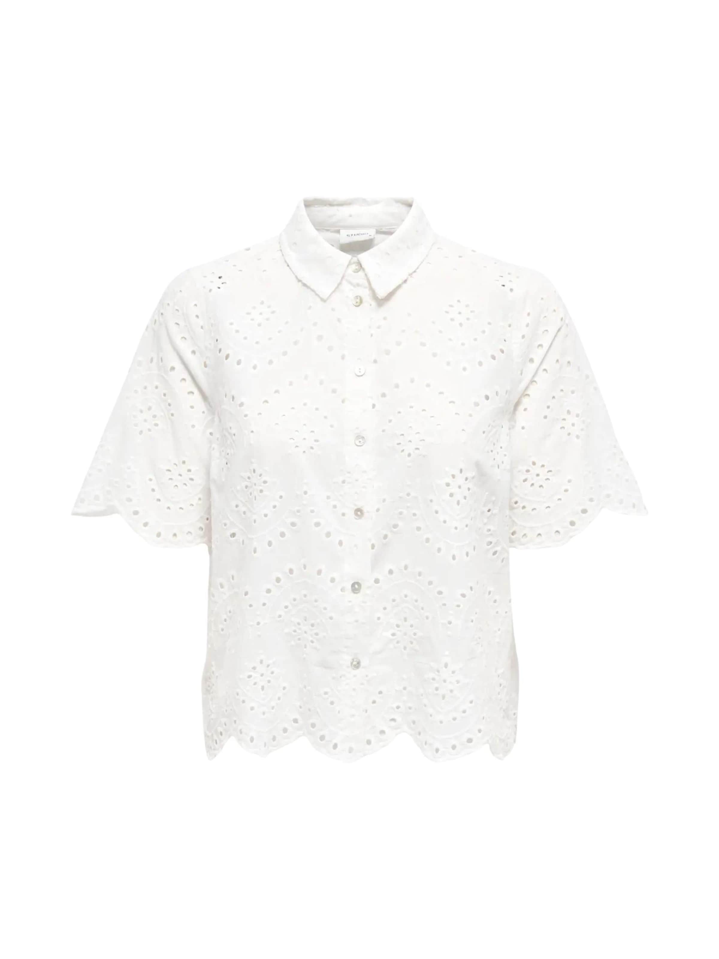 ONLY Bluse 'ONLY ONLVALAIS S/S SHIRT WVN NOOS CAMICIA'‌‌‌‌‌‌‌‌ in weiß, Produktansicht