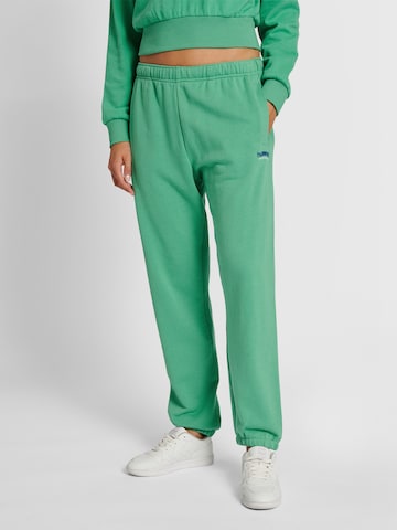 Hummel Zúžený strih Športové nohavice - Zelená: predná strana