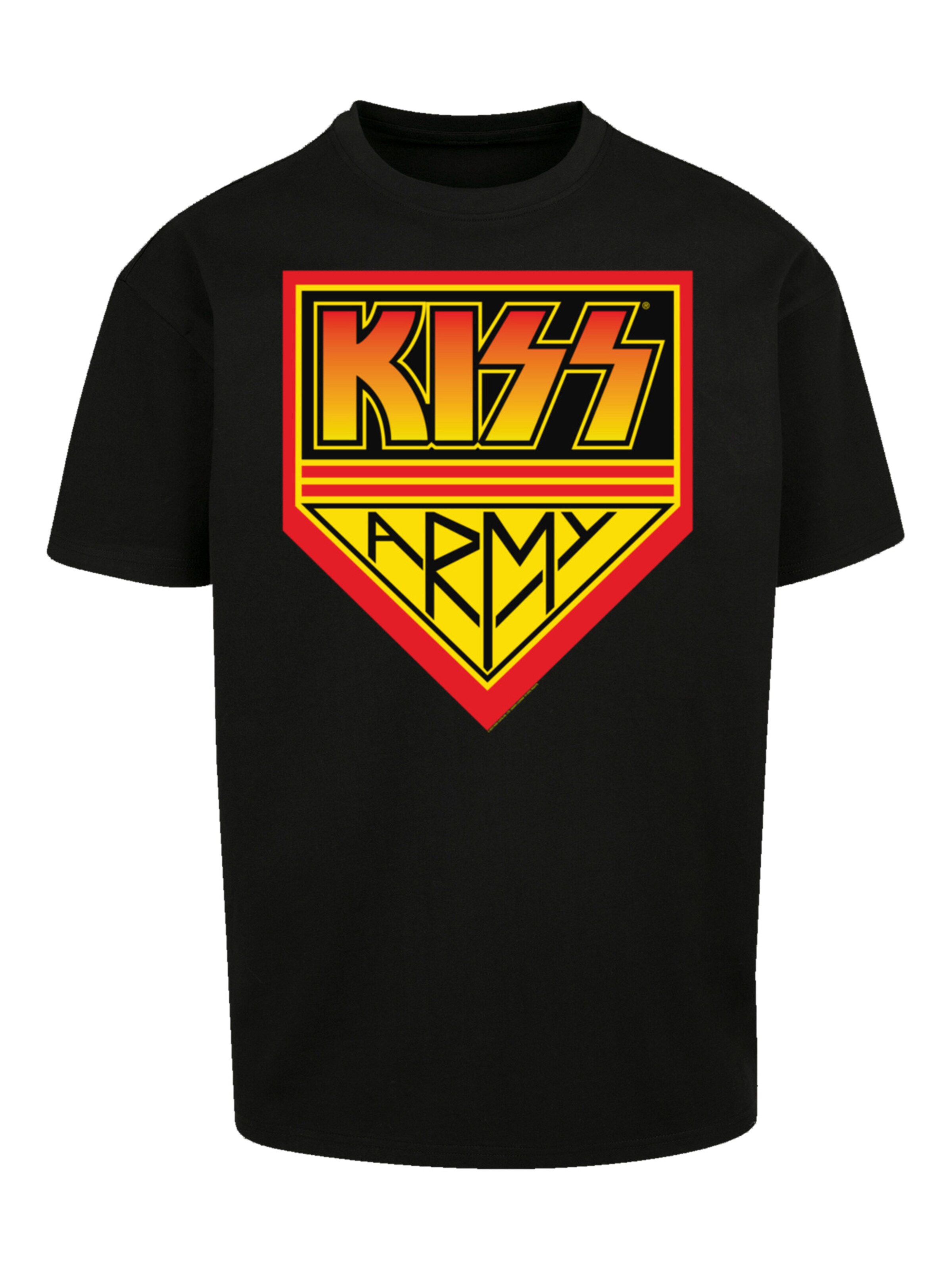 F4NT4STIC T-Shirt 'Kiss Army Logo' in Schwarz: Vorderseite