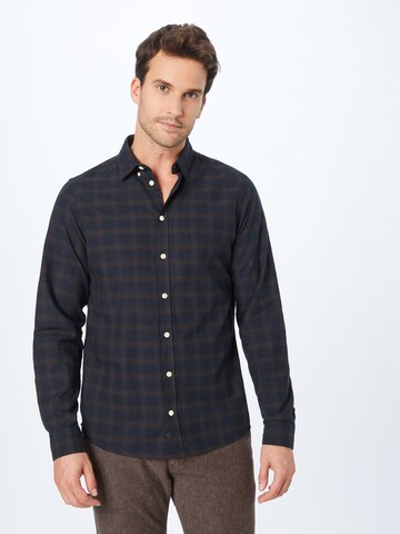 Casual Friday - Ajuste regular Camisa 'Anton' en azul: frente