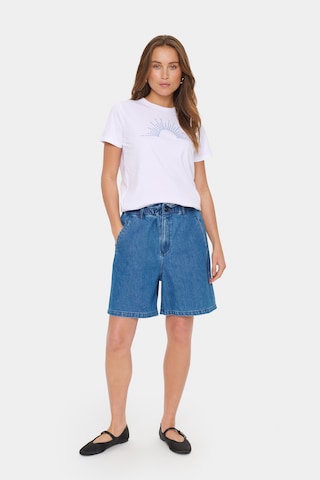 SAINT TROPEZ T-Shirt 'SZKanva' in Weiß