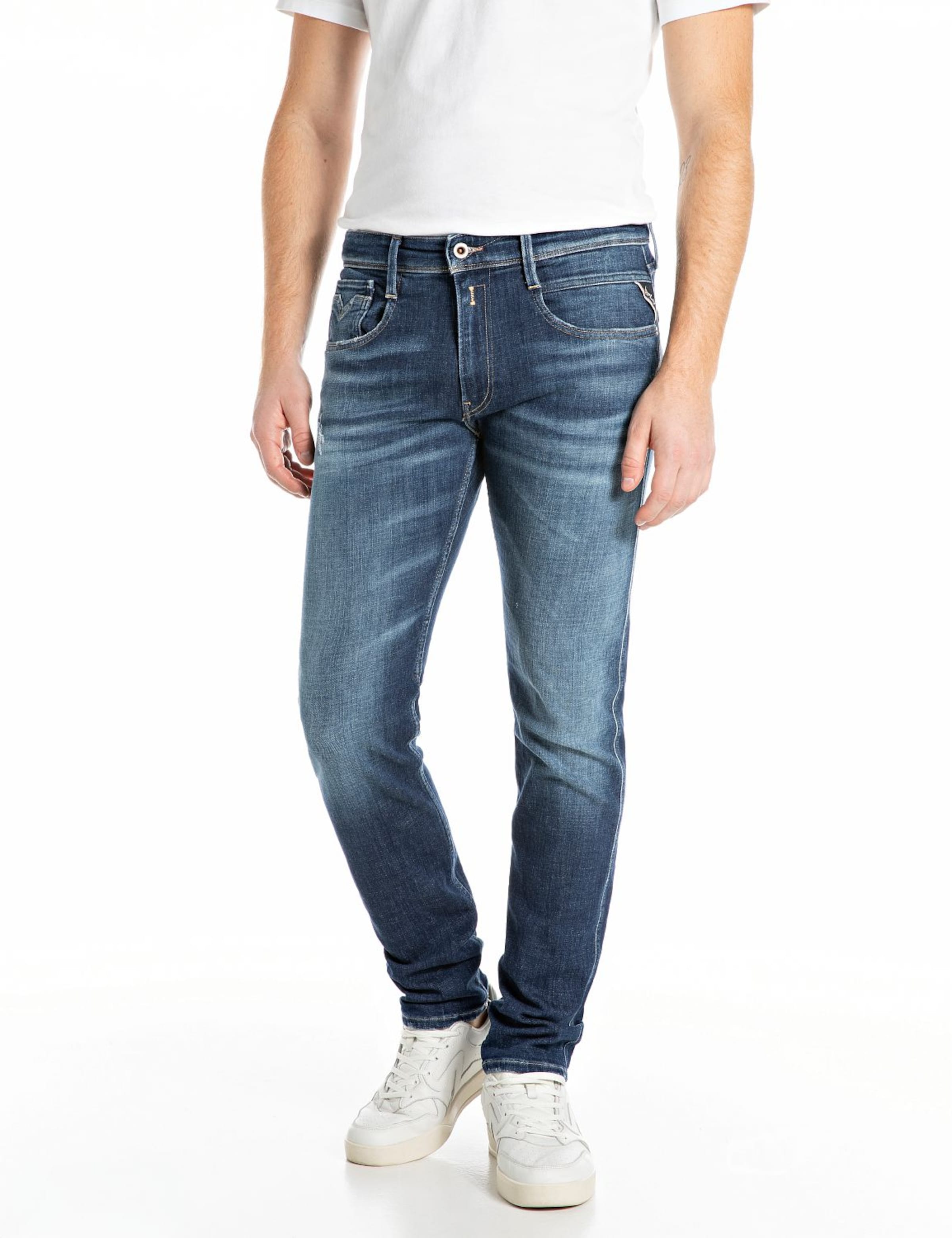 REPLAY Slimfit Jeans in Blau: Vorderseite
