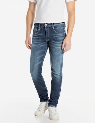 mėlyna REPLAY Prigludęs Džinsai: priekis