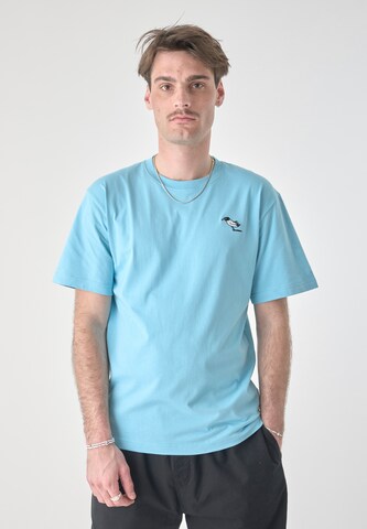 Cleptomanicx Shirt 'Classic Tee Storm Gull' in Blue: front