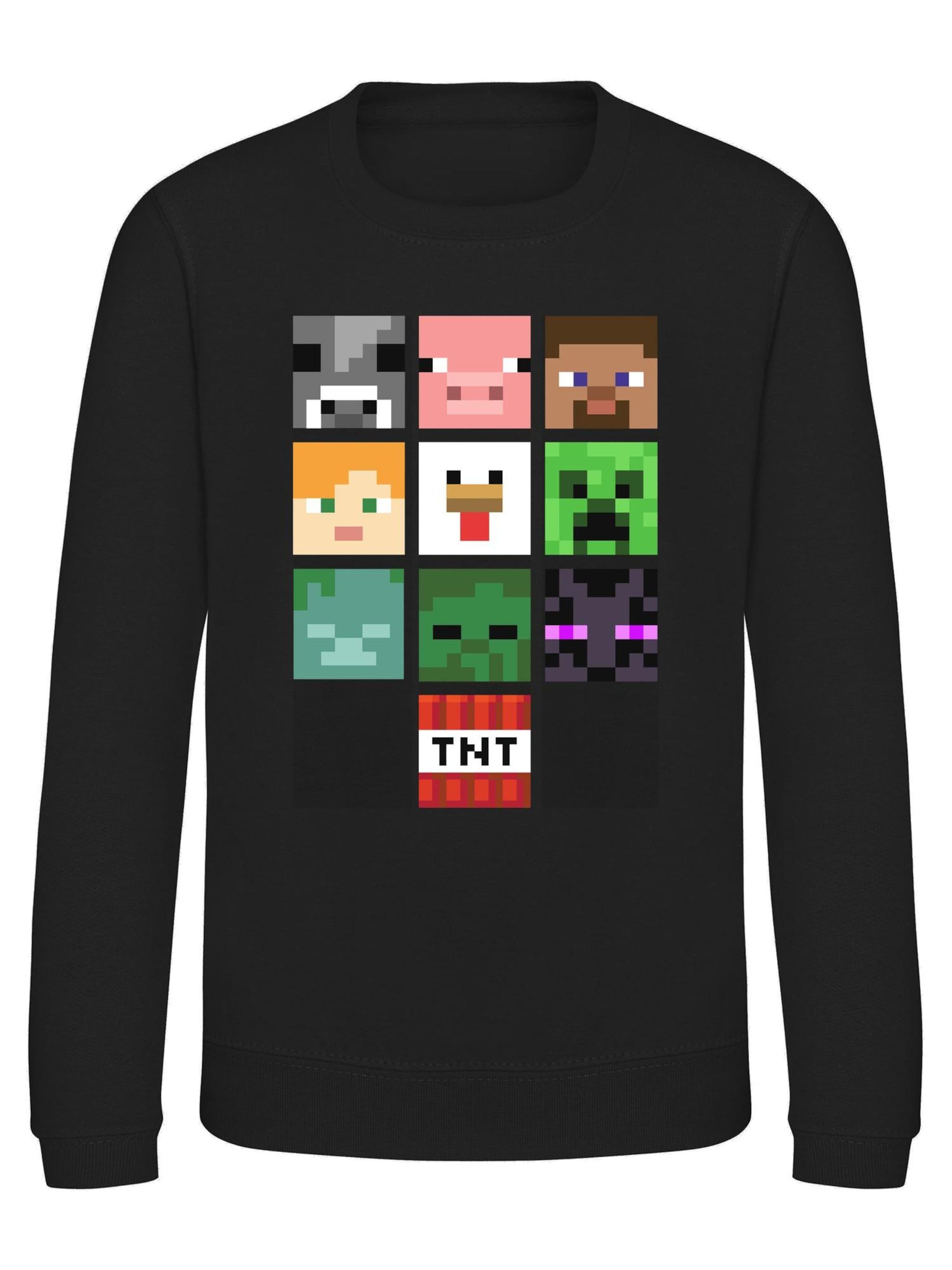 Minecraft Sweatshirt‌‌‌‌ in Schwarz: Vorderseite
