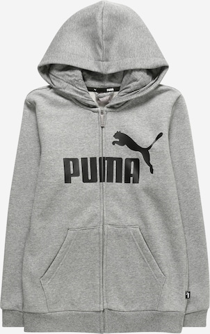 PUMA سترة وكنزة رياضية بلون رمادي: الأمام