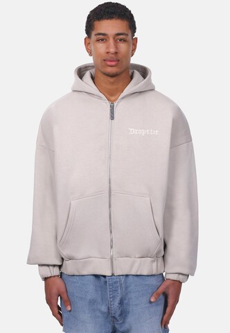 Dropsize Zip-Up Hoodie in Grey: front
