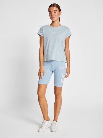 Hummel Skinny Sportbroek in Blauw