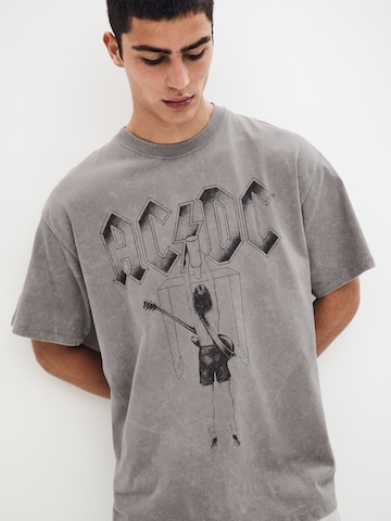 Pull&Bear Shirt 'ACDC' in Grey