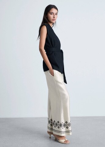 MANGO Wide leg Pants 'Ziad-a' in Beige