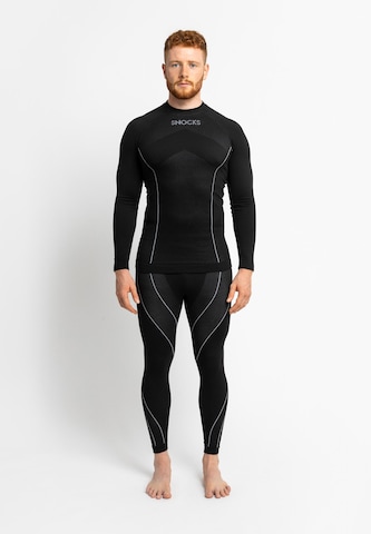 SNOCKS Base Layer in Black: front