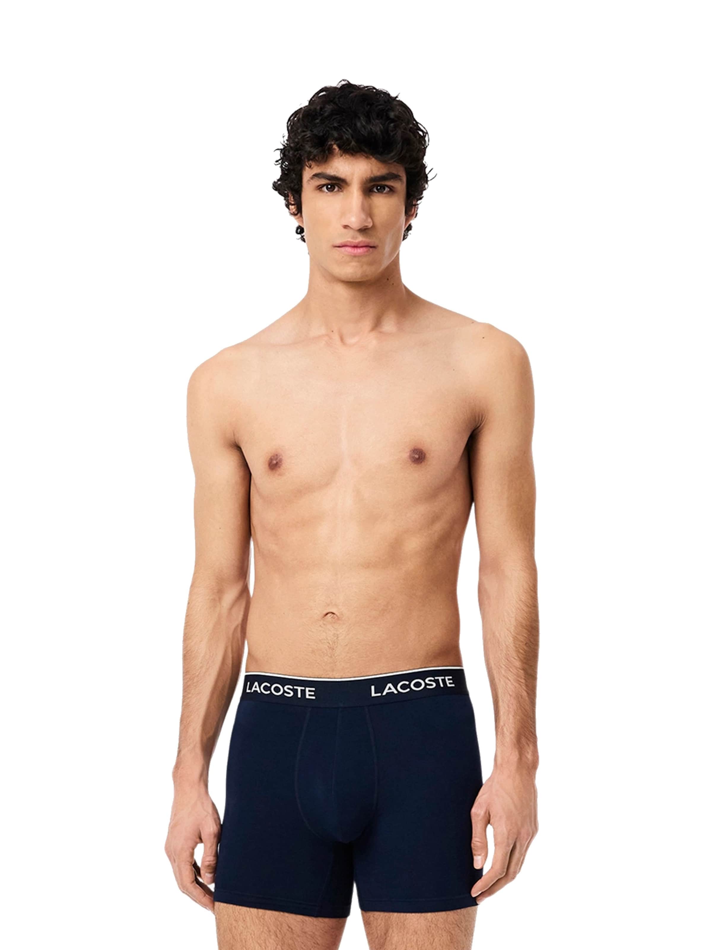 Boxers LACOSTE en bleu : devant