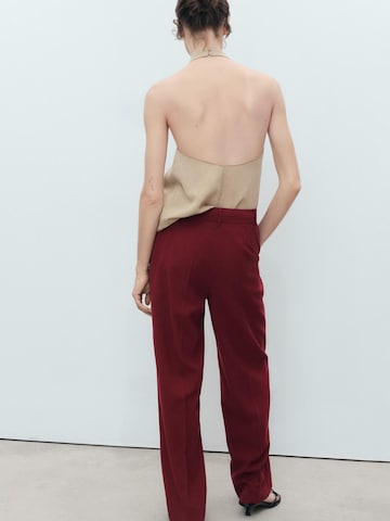 MANGO Wide leg Pressveckad byxa 'CARLOS' i röd