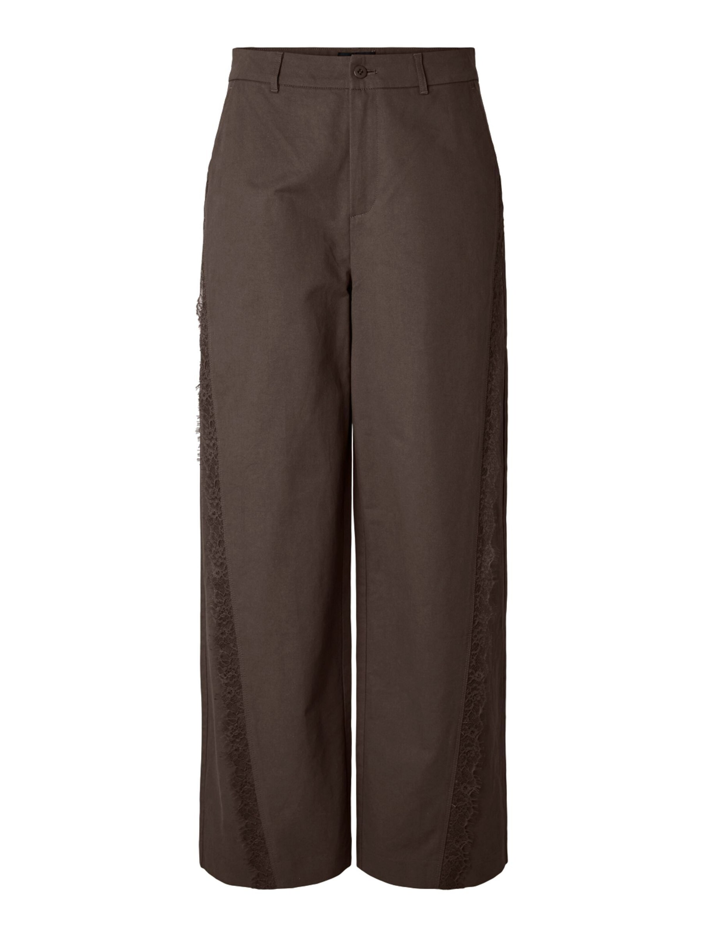 PIECES Pantalon 'PCTea' en brun foncé, Vue avec produit