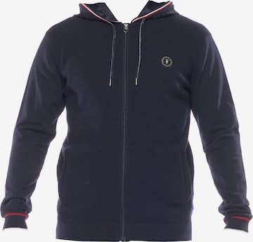 Le Temps Des Cerises Zip-Up Hoodie in Blue: front