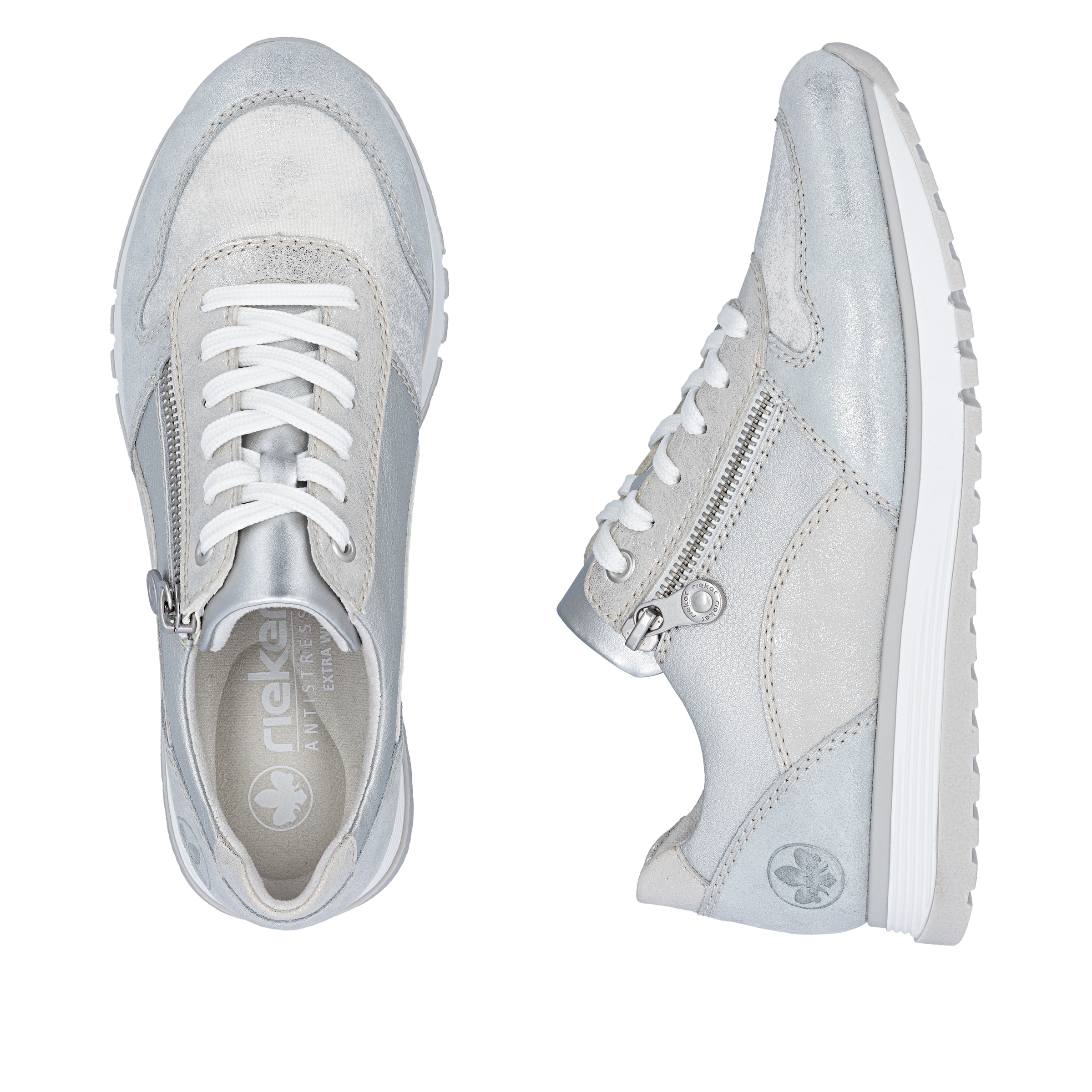 Baskets basses Rieker en argent