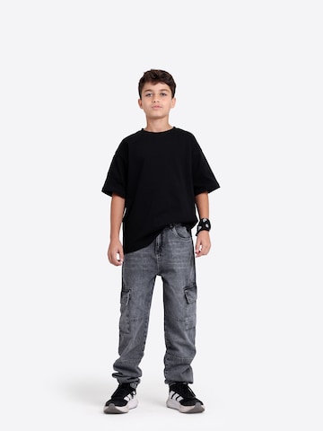 Solang Regular Hose Denim-Cargo-Jeans mit Cargotaschen in Grau: Vorderseite