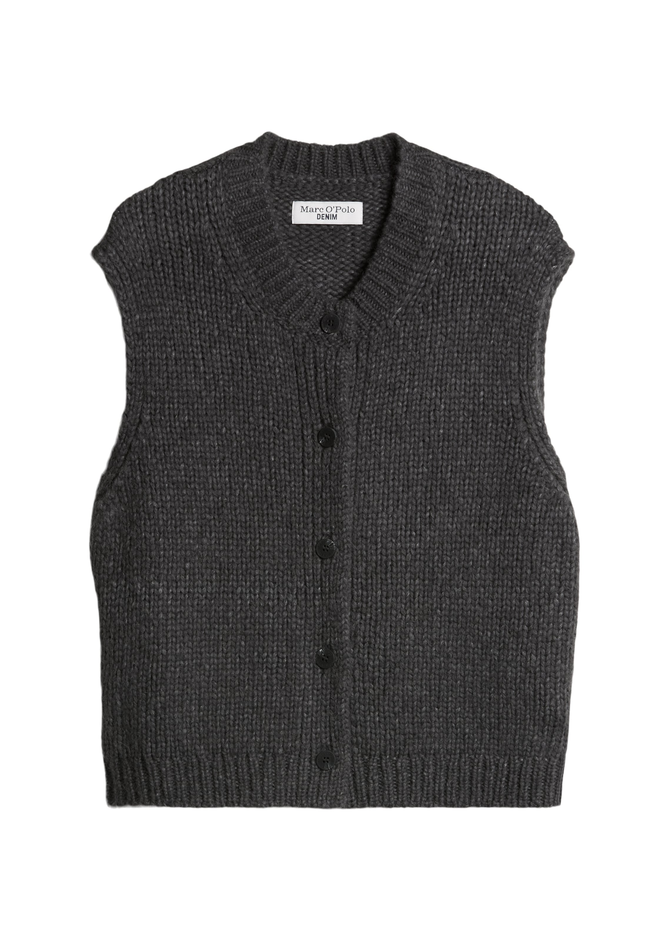 Marc O'Polo DENIM Gebreid vest in Grijs: voorkant