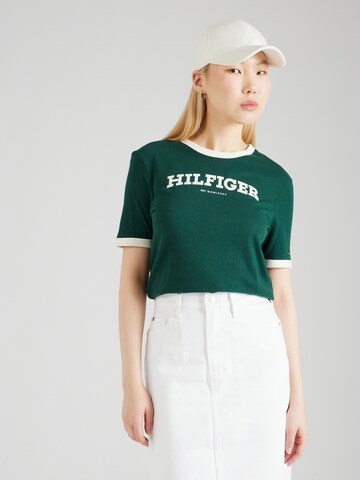 T-shirt TOMMY HILFIGER en vert : devant