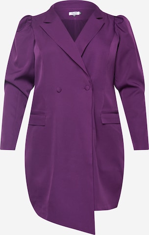 Chi Chi Curve Shirt Dress in Purple: front