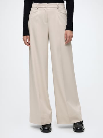 BOSS Wide leg Pressveckad byxa 'C_Tacodi1' i beige: framsida