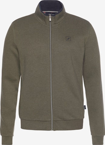 HECHTER PARIS Zip-Up Hoodie in Green: front