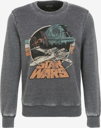 Recovered Sweat-shirt 'Star Wars Empire Strikes Back Retro X-Wing' en mastic / bleu pastel / gris foncé / rouge pastel / noir, Vue avec produit