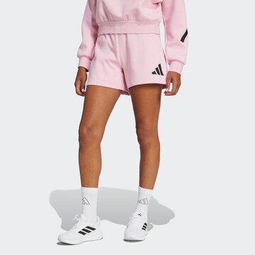 ADIDAS SPORTSWEAR Широка кройка Спортен панталон 'Z.N.E.' в розово: отпред